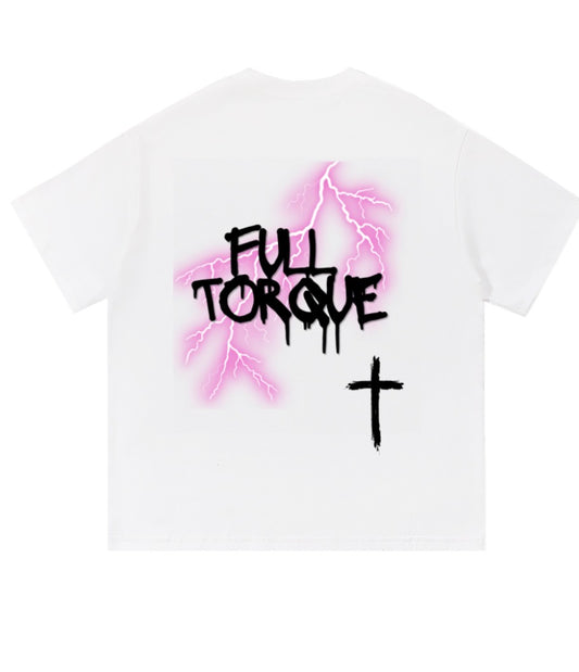 White Full Torque t-shirt pink lightning